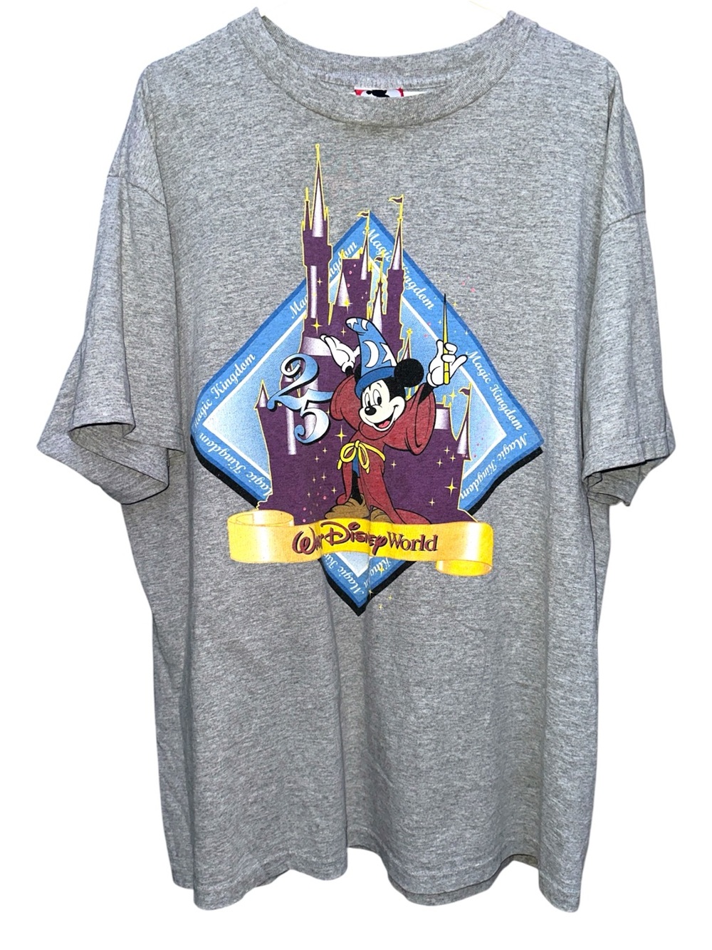 Disney Gray Sorcerer Mickey 25th Anniversary Short Sleeve Tee